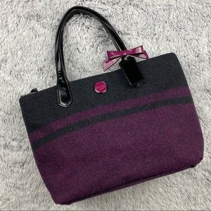Coach Wool Stripe Purse with Bow